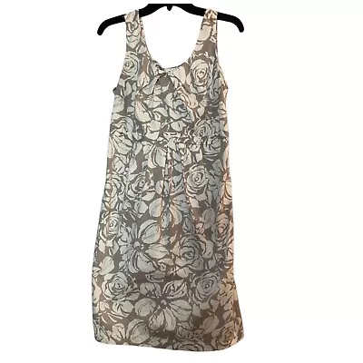 Motherhood Maternity Size Medium Gray White Mini Dress Floral  Cotton Spandex • $19.50