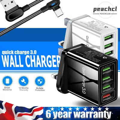 USB Wall Charger Plug UK Quick Charge Fast Charging Adapter For Samsung Iphone • £5.96