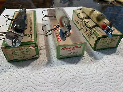 Creek Chub Vintage Fishing Lures Lot Of (3) 700 Pikies In Correct Boxes • $50