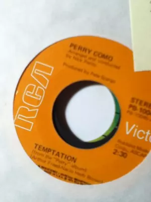 Perry Como Temptation ~ 1974 RCA Victor 45 + Juke Strip • $3.77