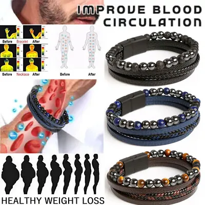 Magnetic Bracelet Therapy Weight Loss Arthritis Health Pain Relief For Men Boy • £3.99