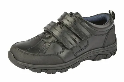 £10 • Buy ROAMERS Boys Leather Twin Touch Fastening Shoe BLACK LEATHER  **SALE** £10