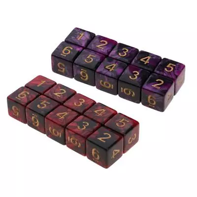 20x Square 16mm Six Sided D6 Opaque Standard Game Dice With Number • $16.84