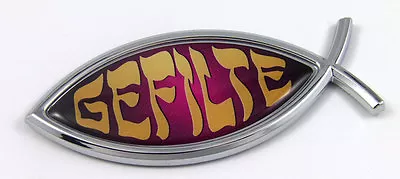 Gefilte Fish Jesus Fish Ichthus Pisces Car Chrome Emblem Decal 3D Sticker • $10.99