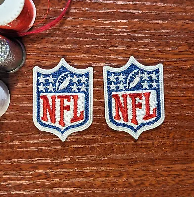 NFL Logo Football 2 Piece Small Collar Size Patch Embroidered Iron On 1.5x1.25  • $5