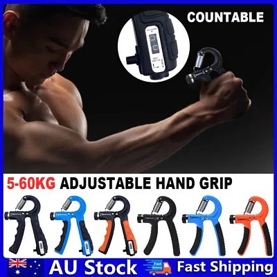 $6.49 • Buy 5-60Kg Adjustable Power Hand Grip Forearm Exerciser Gripper Trainer Strengthener