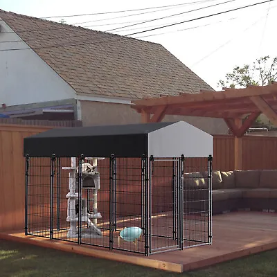 £259.99 • Buy Outdoor Ground Metal Dog Exercise Enclosed Kennel Cage Robust Pet Run Playpen