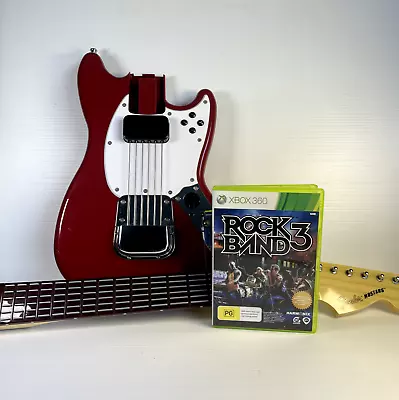 Rock Band 3 Fender Pro Mustang Xbox 360 + Game | EA Games | AUS PAL • $324.97