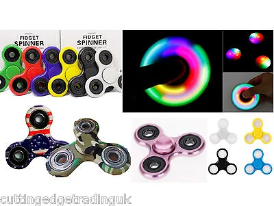 Fidget Spinner Stress Toy LED Pattern Light Flash Hand Finger Fast Bearing UK • £2.59