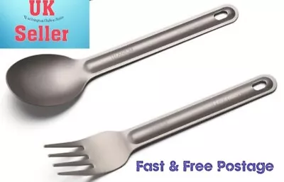 Titanium Spoon Or Fork Outdoor Tableware Camping. Lightweight Strong. UK Stock • £9.99