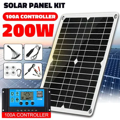 200W Solar Panel Kit 12V Battery Charger 100A Controller Caravan RV Boat Camping • £25
