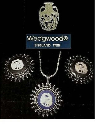 £45 • Buy Joblot 2 Vintage Wedgwood Cameo Jasper Necklace & Earrings (925 Set)
