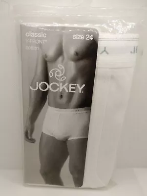 Jockey Y Front Briefs Size 24 Classic White Cotton Underwear 1 Pair • $28.50