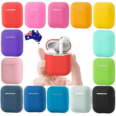 For Apple Airpods 1 & 2 Shockproof Silicon Slim Skin Charging Case Rubber Cover • $5.99