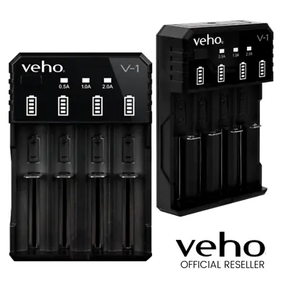 Veho Pebble V-1 Universal Usb Battery Charger 4 Channels Li-ion Rechargeable • £15.95