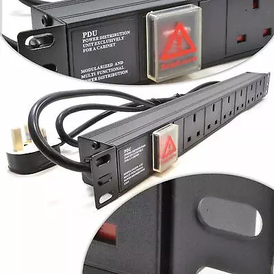 £19.95 • Buy 1U 6 Way 13A PDU 19  Inch Rack Switch Horizontal Mount Power Distribution Unit 