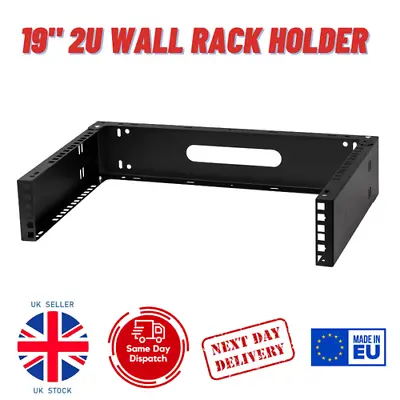 2U 19  330mm Wall Mount Network Rack Holder Black Patch Panel Switch PDU LAN • £22.95