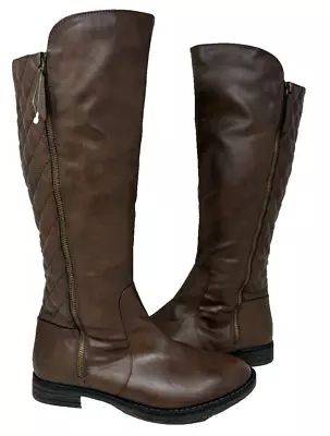 Bongo Women's Bailey Knee High Zip Up Fashion Boots Brown Size:8.5 71i • $41.99