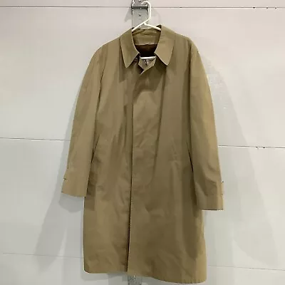 London Fog Maincoats Raincoat Rain Trench Coat Size 42 Long Khaki Beige W/ Liner • $44.50