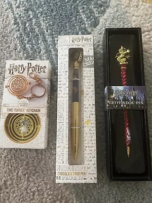 Harry Potter (lot Of 3) Time Turner Keychain Gryffindor Pen Chocolate Frog Pen • $19.99
