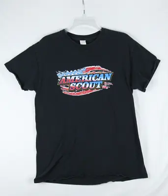 VTG American Scout Monster Truck Mens Medium Black Short Sleeve T-shirt USA • $22.49