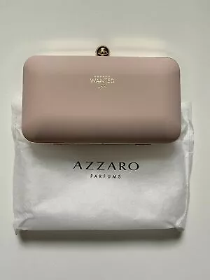 $14.99 • Buy AZZARO WANTED GIRL PINK BLUSH GOLD SNAP IN Hard Shell CLUTCH With DUST BAG NEW