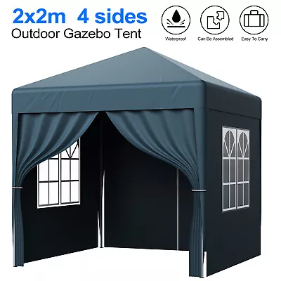 2x2m Pop Up Gazebo W/4 Sides Heavy Duty Waterproof Commercial Grade MarketStall • £65.99