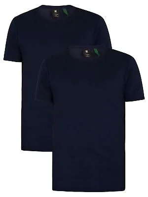 G-Star RAW Men's 2 Pack Crew Slim T-Shirts Blue • £21.95