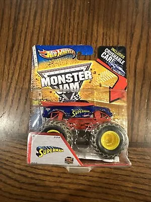 2012 NEW Hot Wheels Monster Jam Truck SUPERMAN 1:64 With Crushable Car • $14.99