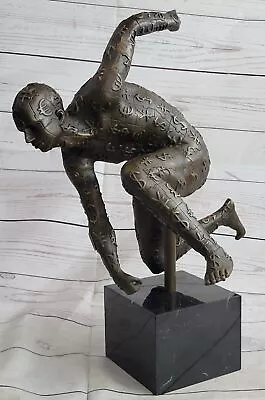 Genuine Bronze Male Runner Athlete Bronze Sculpture Homage Salvador Figure Dali • $289.50