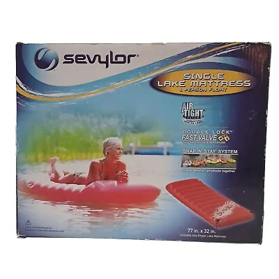 Sevylor Red Inflatable Lake Mattress Float 77  X 32  Old Stock Rare 2009 • $50.57