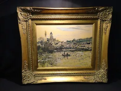 Claude Monet The Seine At Vetheuil Hand Painted Oil Painting 12”x14” COA • $195