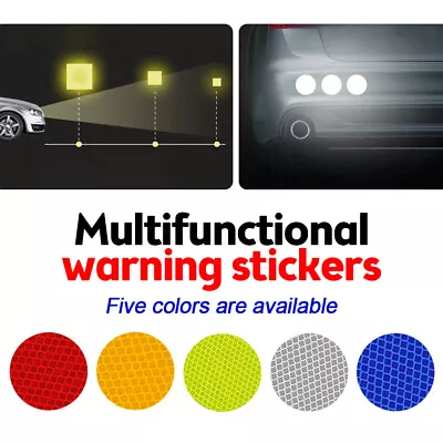 10x Round Circle Car Reflective Warning Safety Sticker Bumper Truck Motorcycles • $5.79