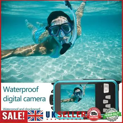 Waterproof Underwater Camera Dual Screen Full HD 48MP Digital Camera EU GB • £50.55