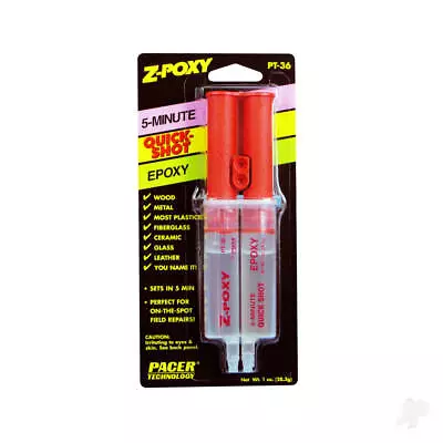 Zap PT-36 Z-Poxy 5 Minute Epoxy Dual Syringe 1oz 5525770-1 • £9.43
