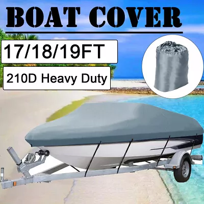 £29.99 • Buy 17-19ft Heavy Duty Boat Cover Trailerable Speedboat Ski Fishing V-hull Marine UK