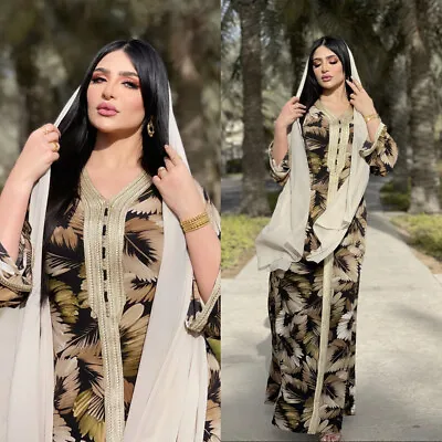 $43.63 • Buy Dubai Islam Clothing Muslim Abaya Dress Fashion Women Turkey Indian Kaftan Dress