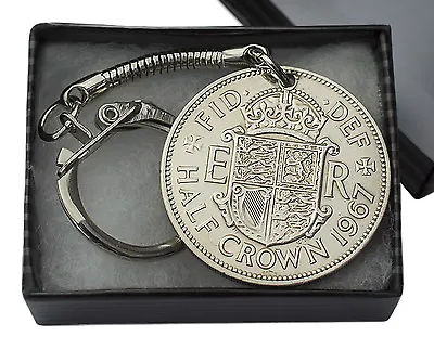 £3.99 • Buy Half Crown Coin Keyring Choice Of Year 1947 To 1967 Perfect Birthday Present