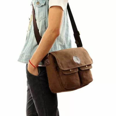 Vintage Men's Canvas Messenger Shoulder Bag Crossbody School Book Bags Satchel • $15.95