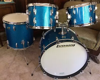 Ludwig Vintage Early 1970s 22-12-13-16 Drum Set NEAR NOS 3 Ply Clear Interiors • $1749.99