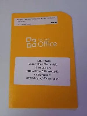 Microsoft Office Home And Student 2010 Product Key Card • $30