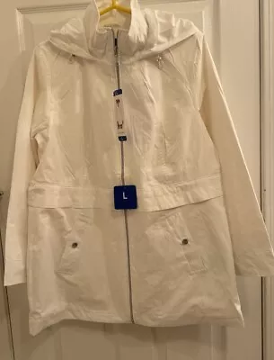 Vince Camuto Women's Rain Hoody Jacket White Size L • $32