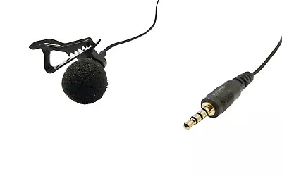 TRRS 3.5mm Microphone - Lapel/Lavalier Mic With Tie Clip & Windshield • £3.50