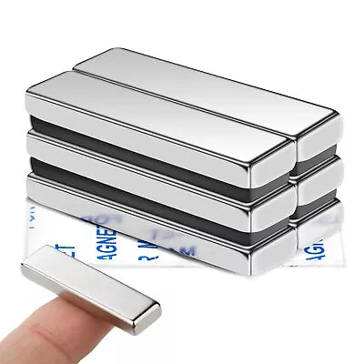 Strong Magnets 6 Pack Rare Earth Magnets Bar With Double-Sided Adhesive Neo... • $10.76