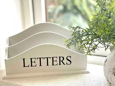 £13.99 • Buy White Letter/Envelope/Mail 2 Rack Entryway/Kitchen Holder 