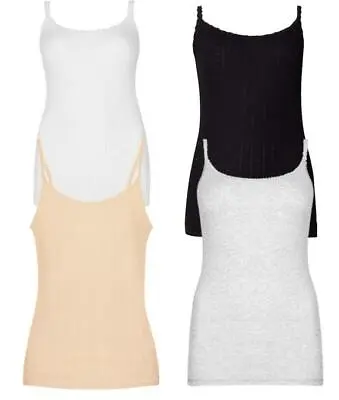 M&S Pointelle Thermal Ladies Camisole Vest Black Ivory Beige Grey Size 6 To 22 • £4.99