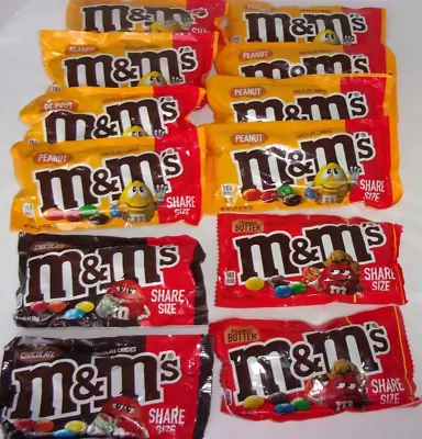 12 M&M's Chocolate Candy Sharing Size 3.27oz 06/2024 • $10