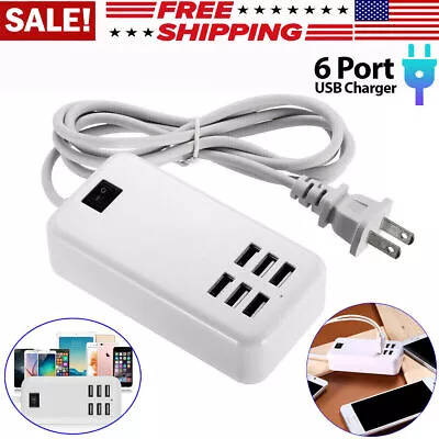 6 Port USB Hub Fast Wall Charger Station Multi-Function Desktop AC Power Adapter • $5.55