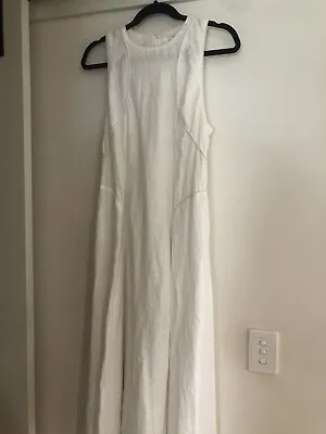 Zimmermann White Linen Midi Dress Size 3 • $450