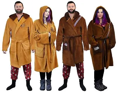 $70.39 • Buy Star Wars Dressing Gown Hooded Unisex Jedi Chewbacca Novelty Wrap Robe Nightwear